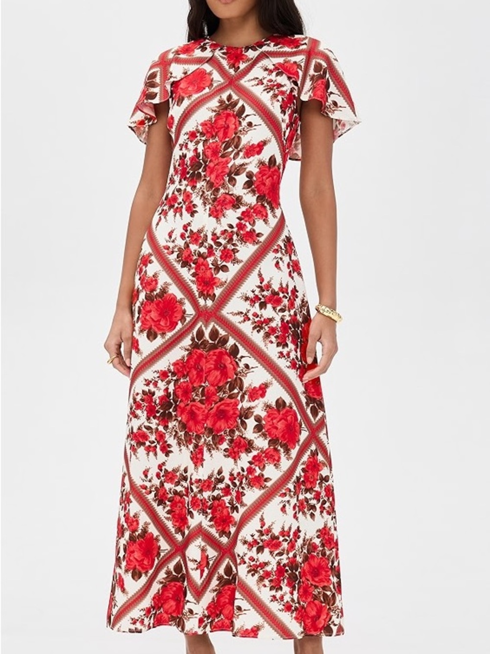 Hill House “Davina Dress” Red Diamond Rose - M